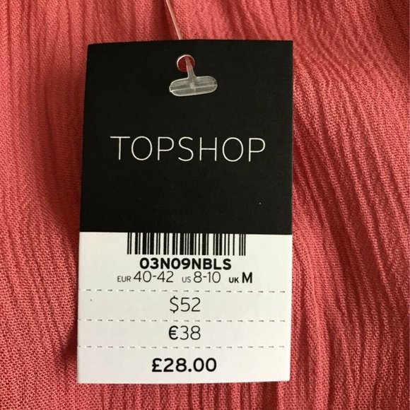 Topshop Romper Playsuit Pink Ruched Off Shoulder M - Picture 7 of 8